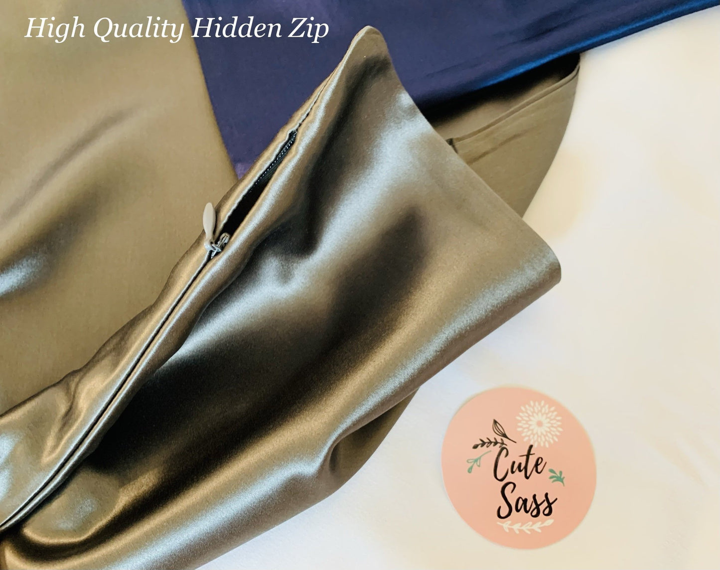 100% Mulberry 22 Momme Silk Pillowcase, Long Fibre, Organic Queen Silk Pillowcase with Hidden Zipper, Matching Eye Sleeping Mask 22 Momme