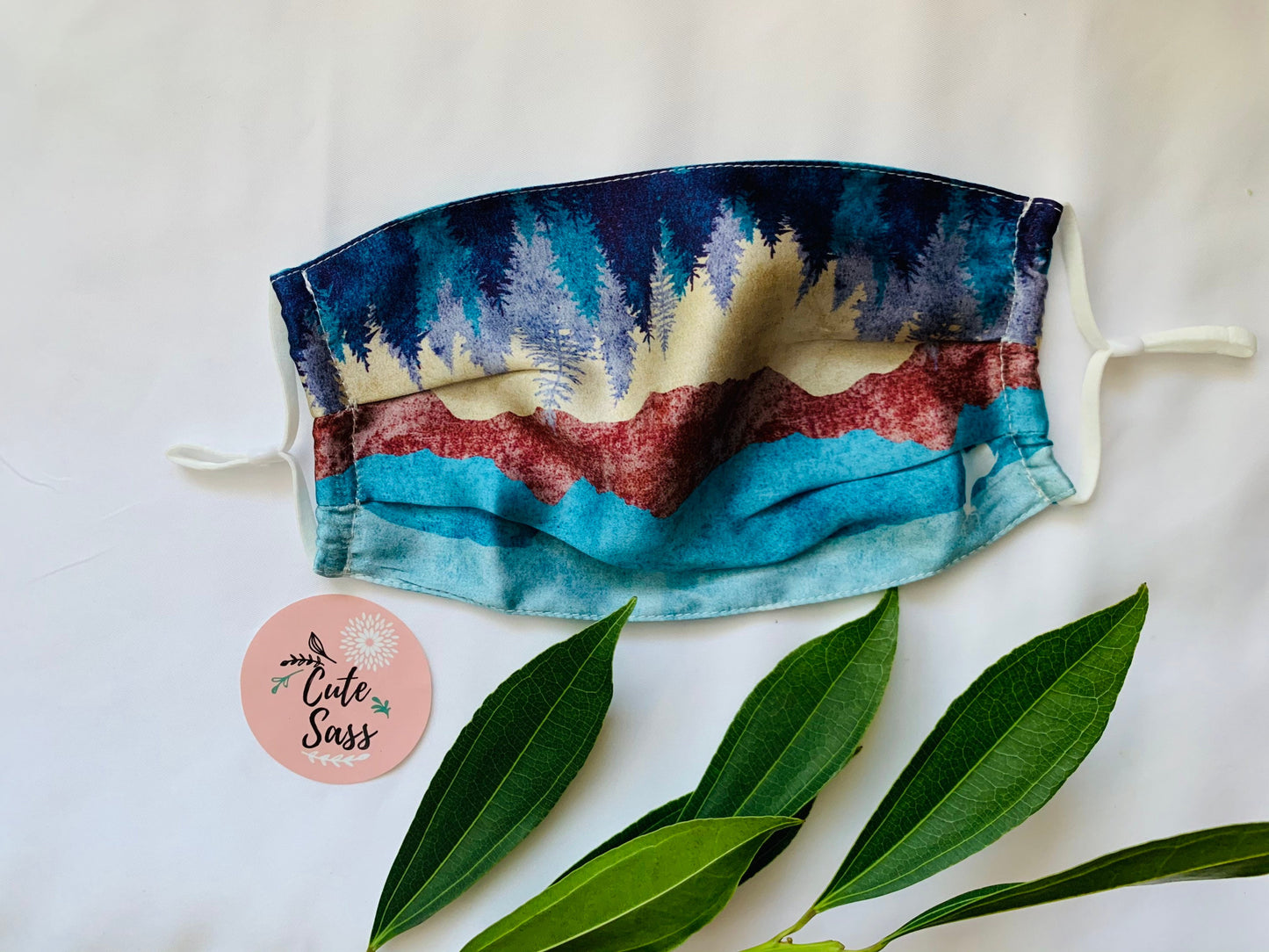 Scenery Mulberry 19mm Pleated Silk Mask with Adjustable Ear-loops | Luxury Pleated Silk Mask