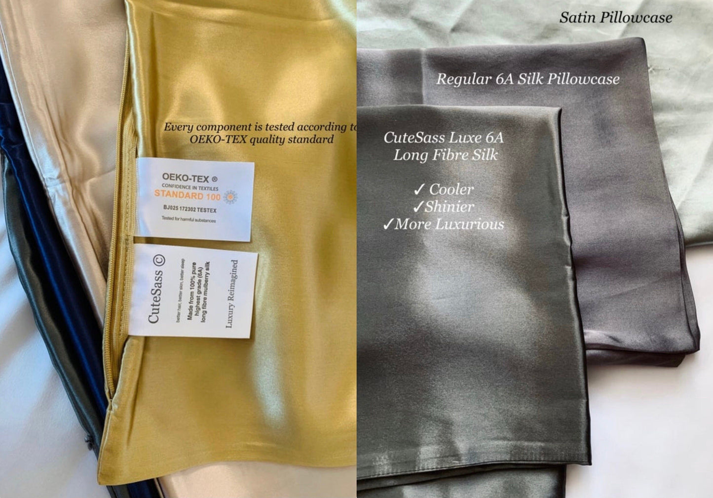 QUEEN SILK PILLOWCASE - GOLD