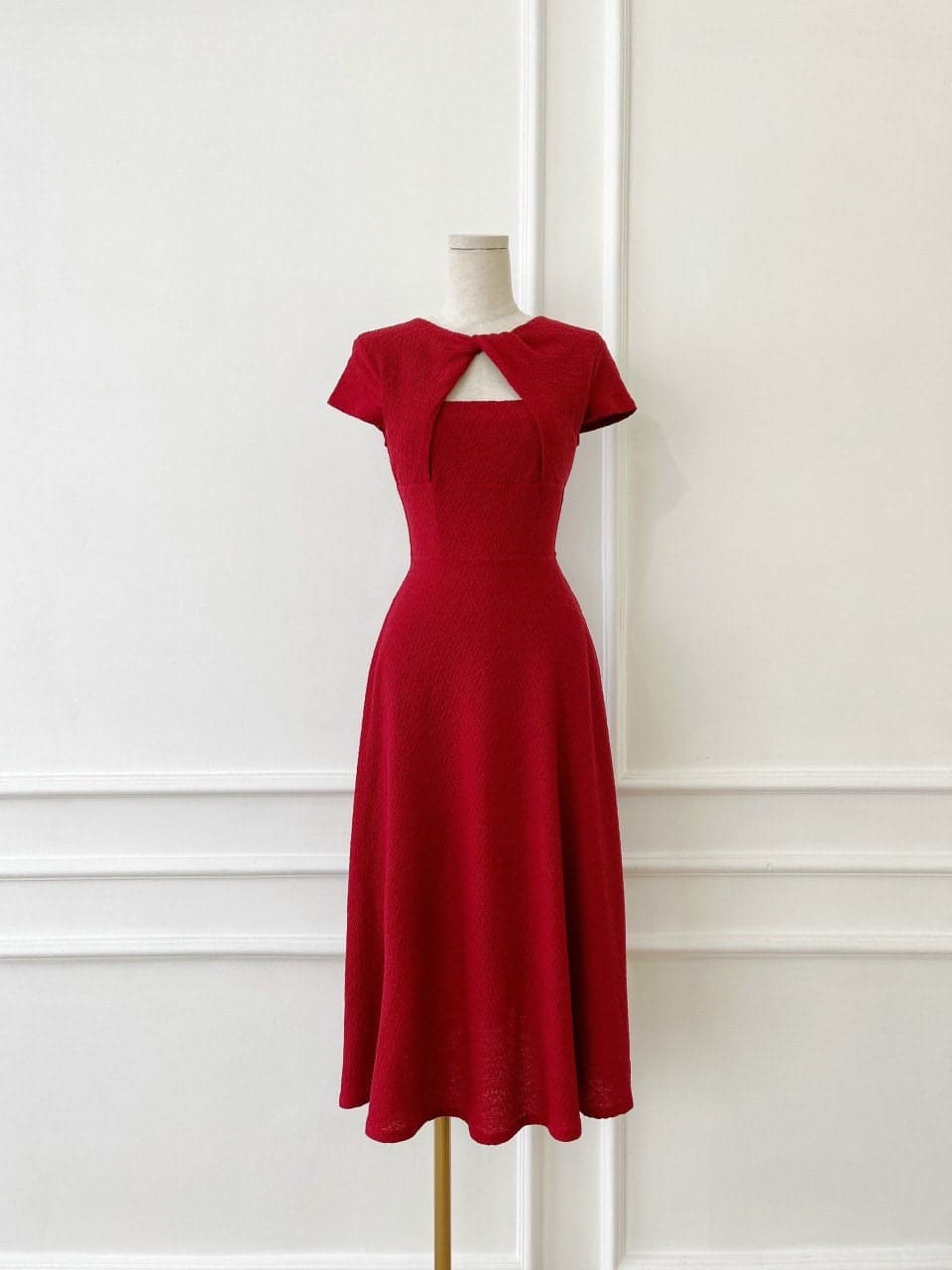 Midi Dress with Chest Cut Out (4 colors)