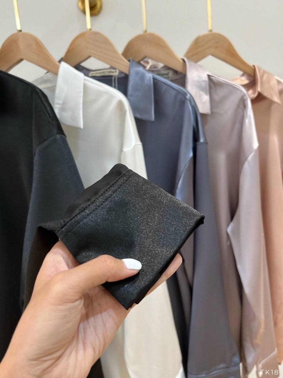 Satin Long Sleeve Oversized Blouse (4 colors)