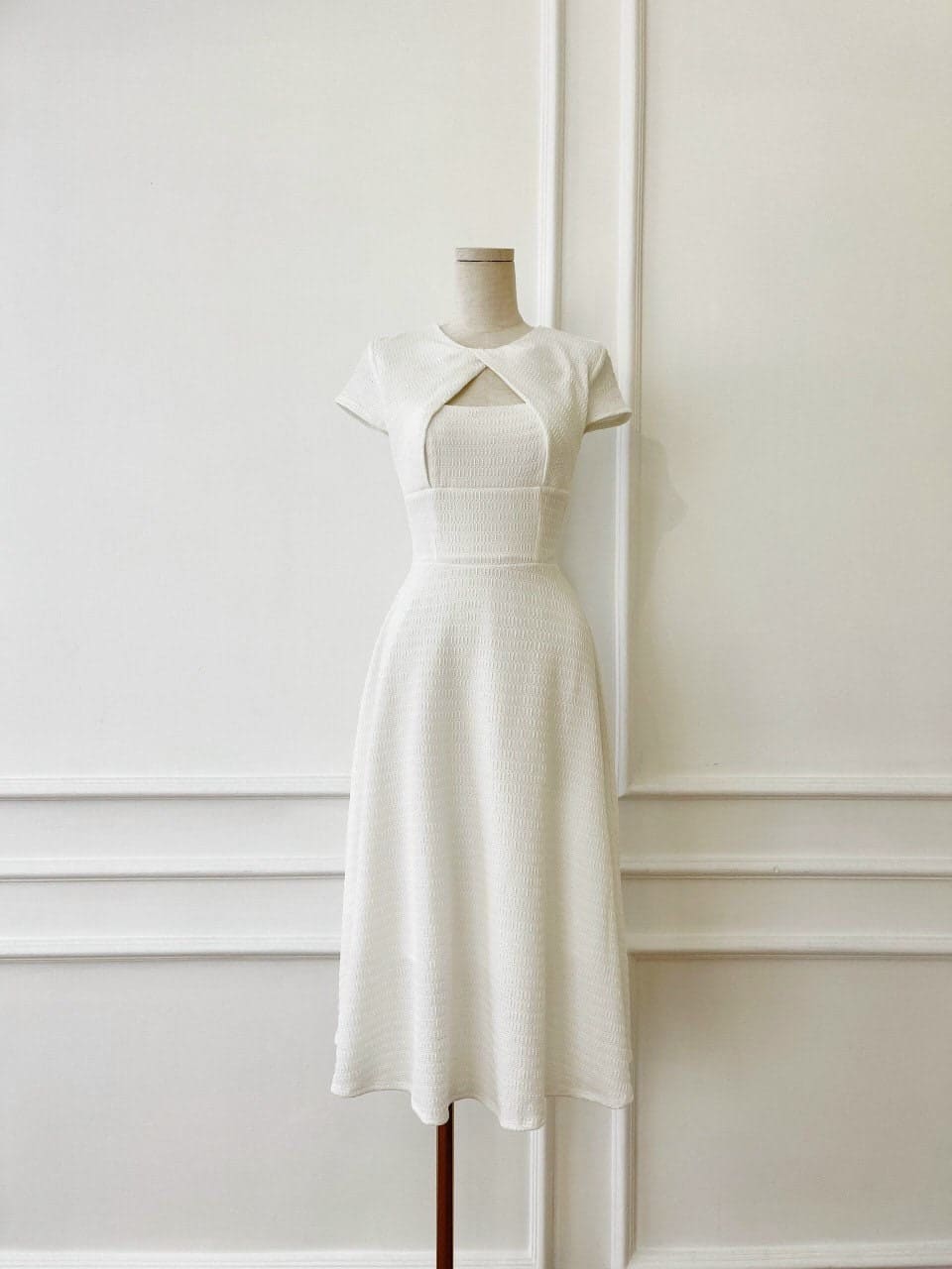 Midi Dress with Chest Cut Out (4 colors)