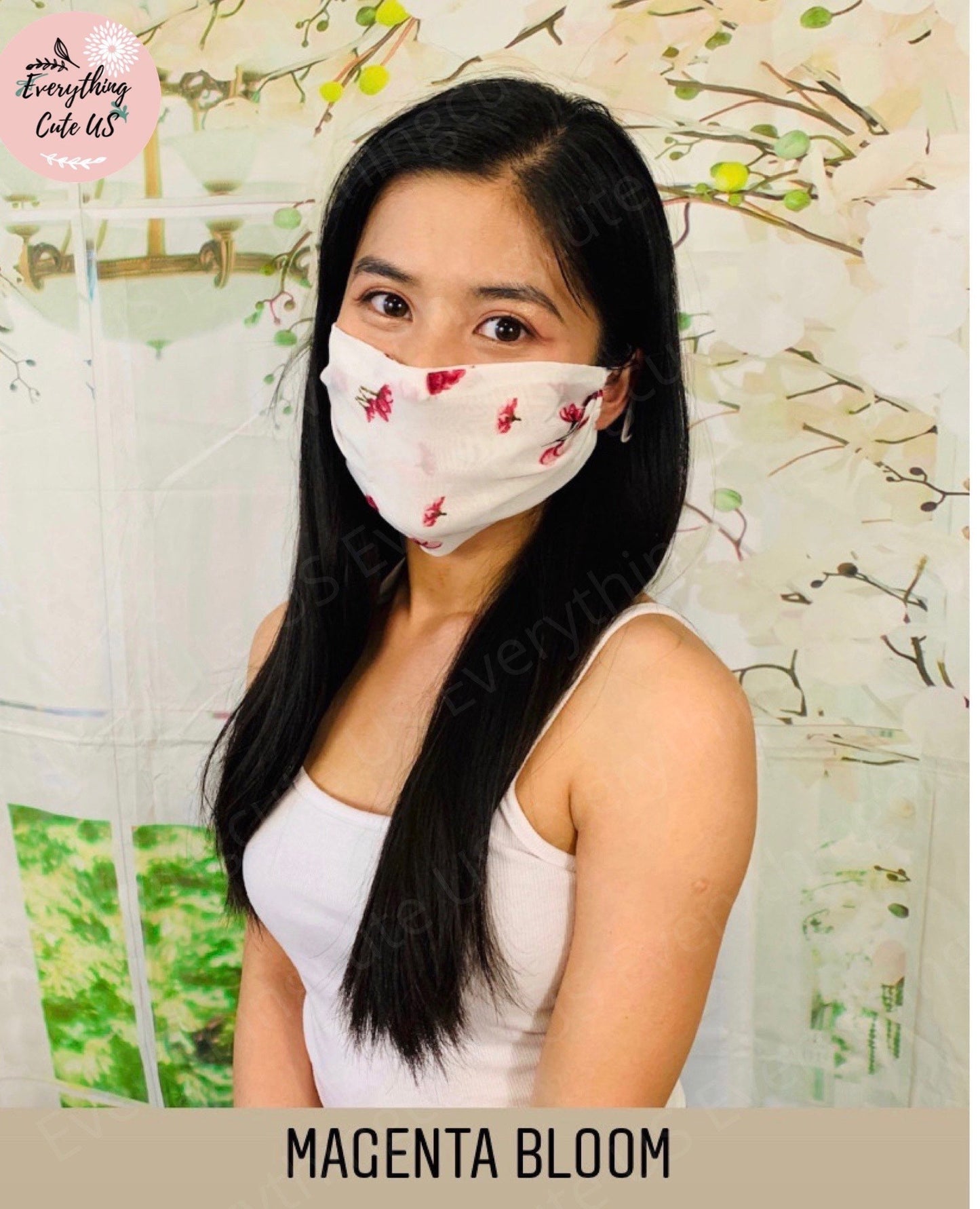 Lightweight Face Mask, Thin Breathable Chiffon Face Mask With Ear Loops, Cute Floral Summer Face Cover