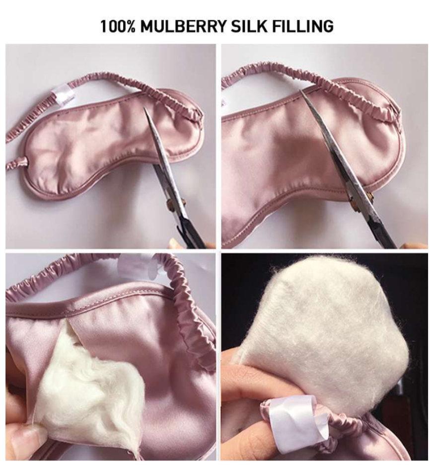 100% Mulberry 22 Momme Silk Eye Sleeping Mask, Long Fibre and Organic Silk Sleeping Mask