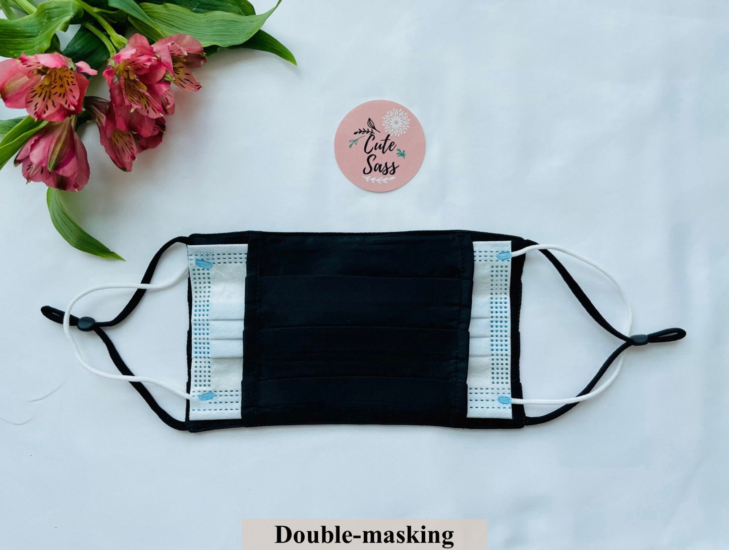 NEW & IMPROVED Pleated Mulberry Silk Face Mask with Nose Wire,Filter Pocket, and Adjustable Earloops |Three layers|Real 22MM Long Fibre Silk