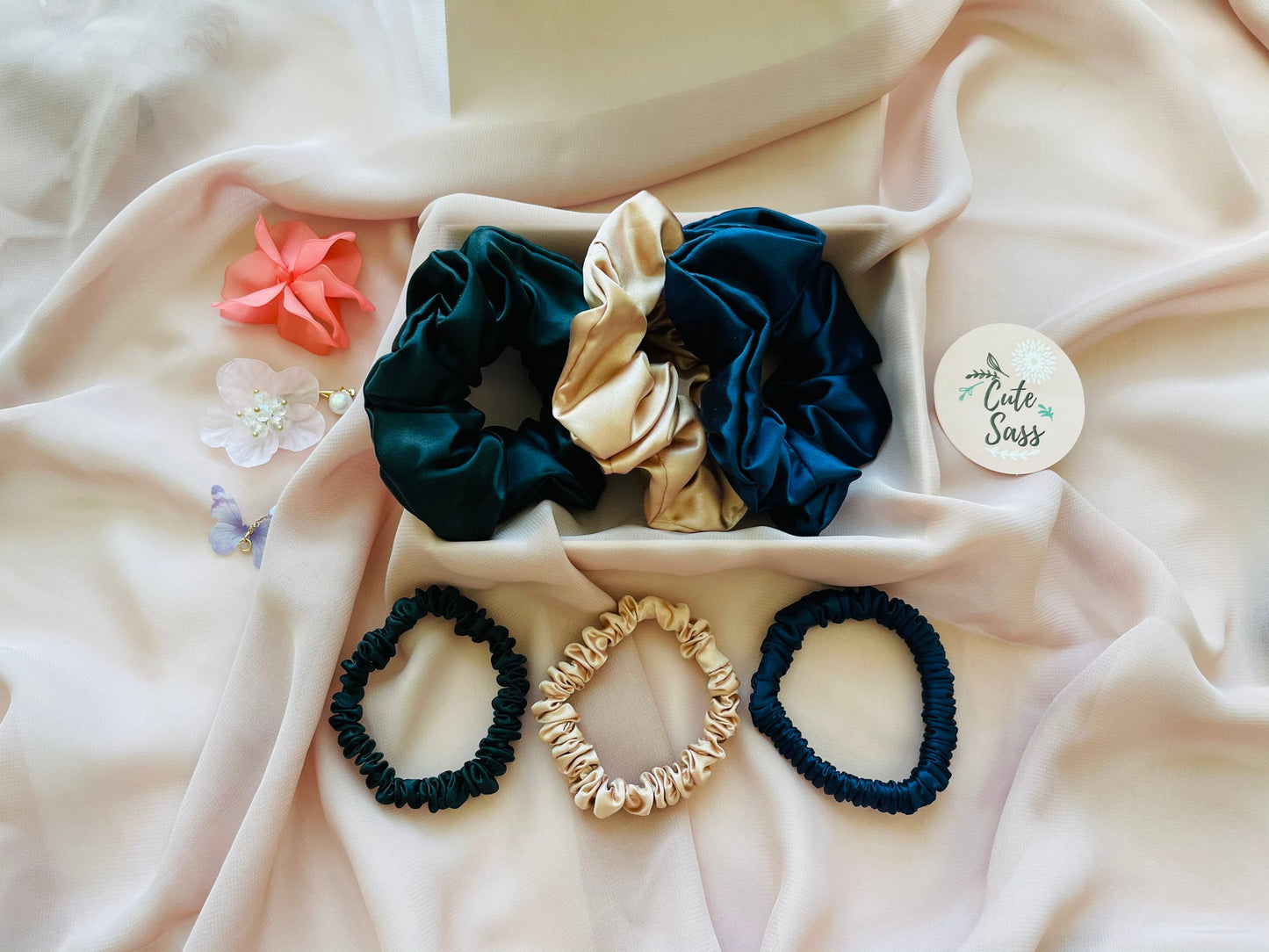 100% Mulberry Silk Scrunchy | 22 Momme, Long Fibre and Organic Silk Hair Tie