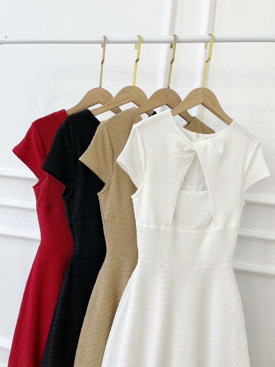 Midi Dress with Chest Cut Out (4 colors)